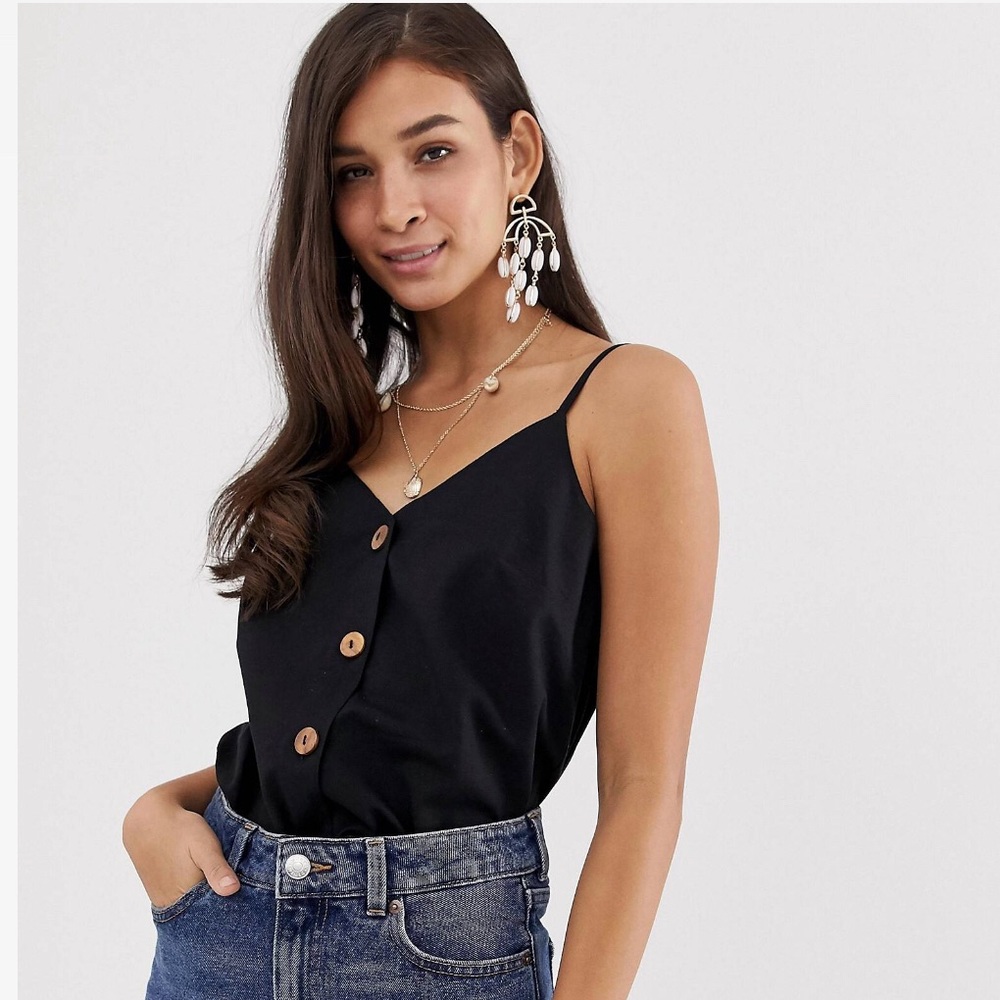 ASOS DESING - button thorough linen cami